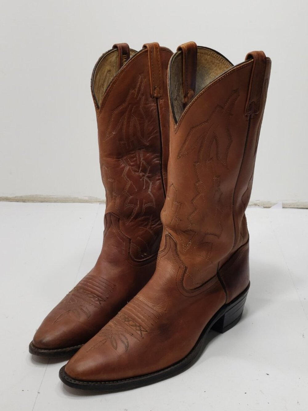 Vintage Dan Post P2551 Marlboro Men’s Brown Leather Western Cowboy Boots 9.5D